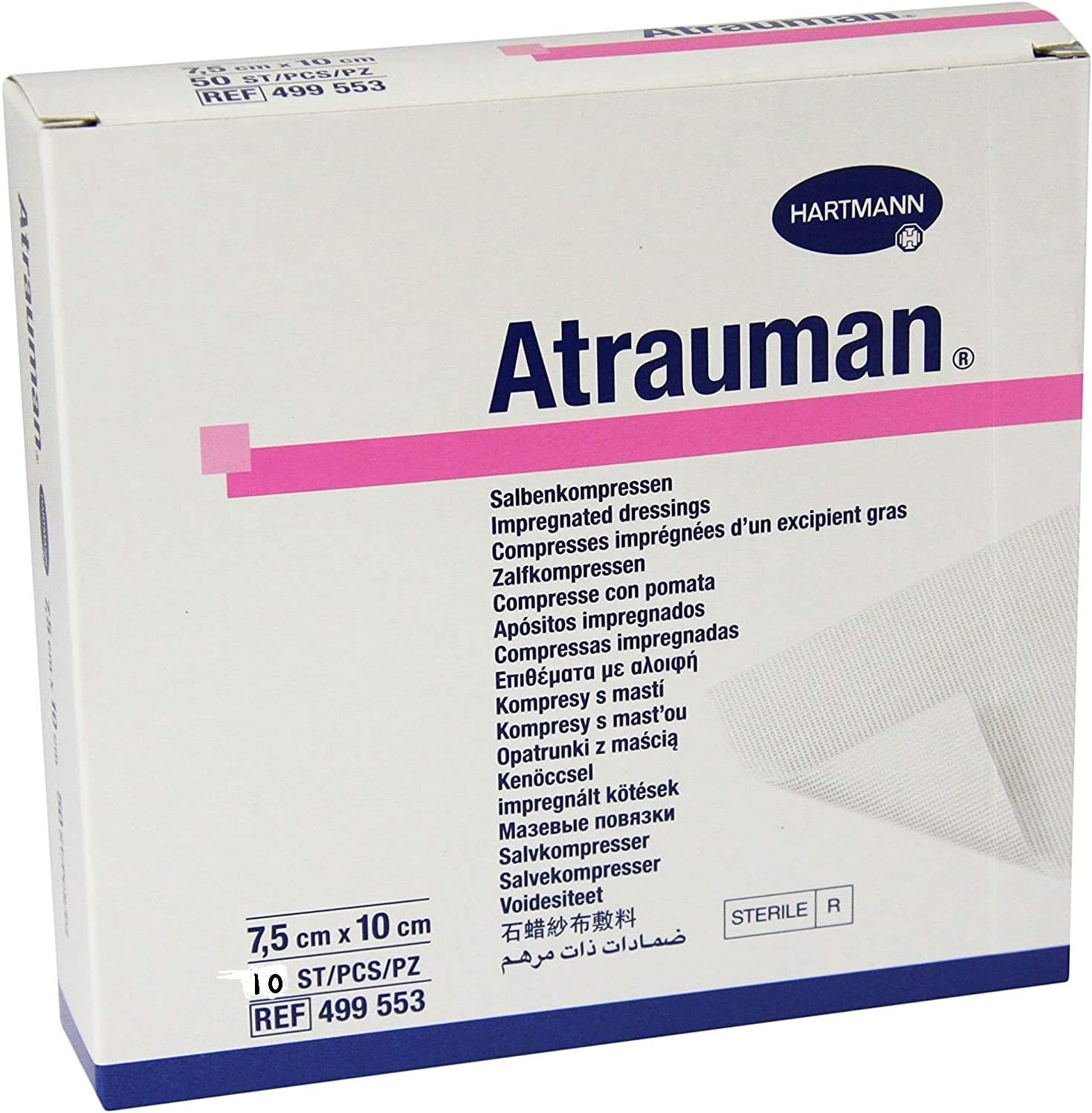 Hartman Atrauman Dressings 7.5cm x 10cm Pack of 10, 7.5x10 cm (Pack of 10)