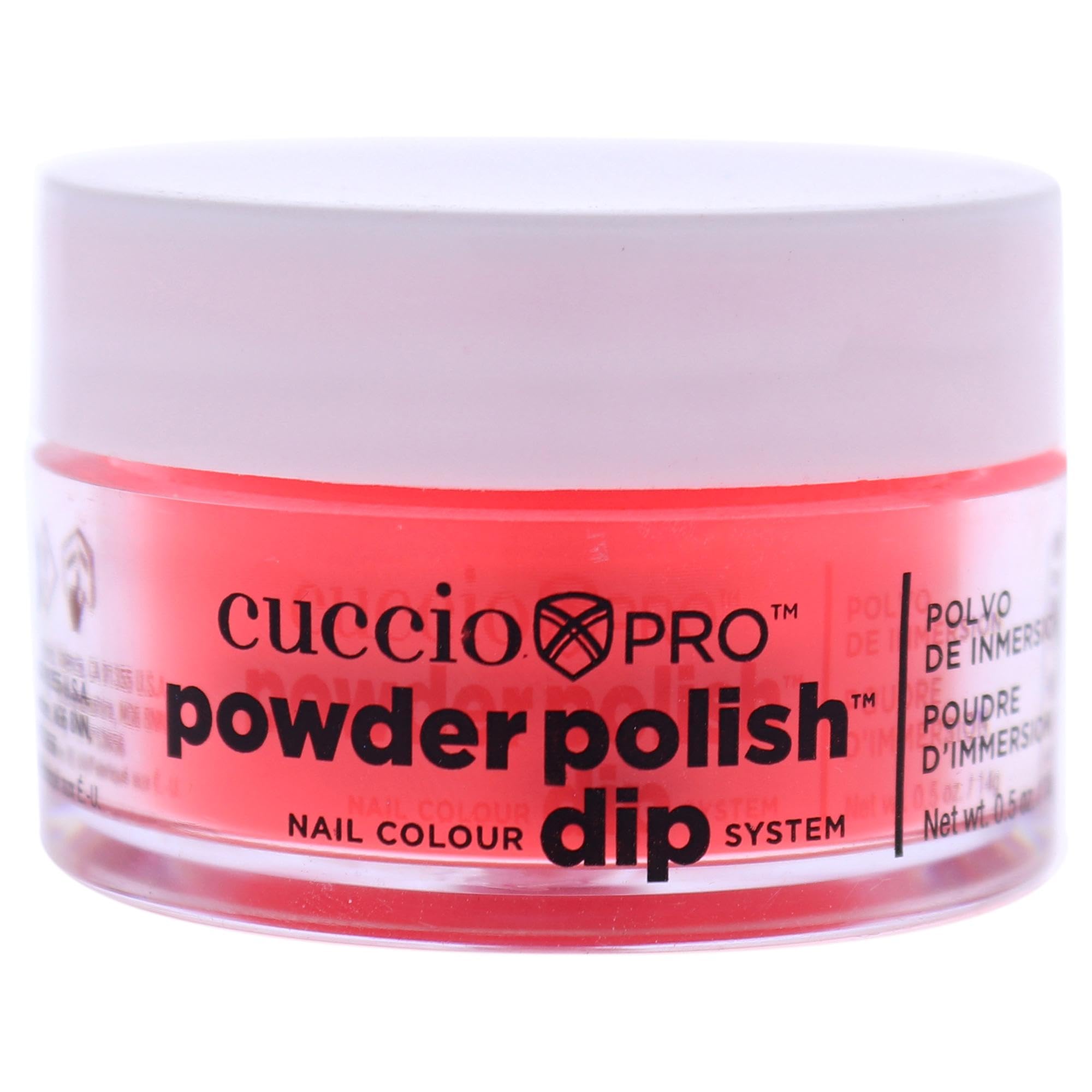 Cuccio - Pro Powder Polish Nail Colour Dip System - Neon Red - for Women - Nail Powder - 0.5 oz