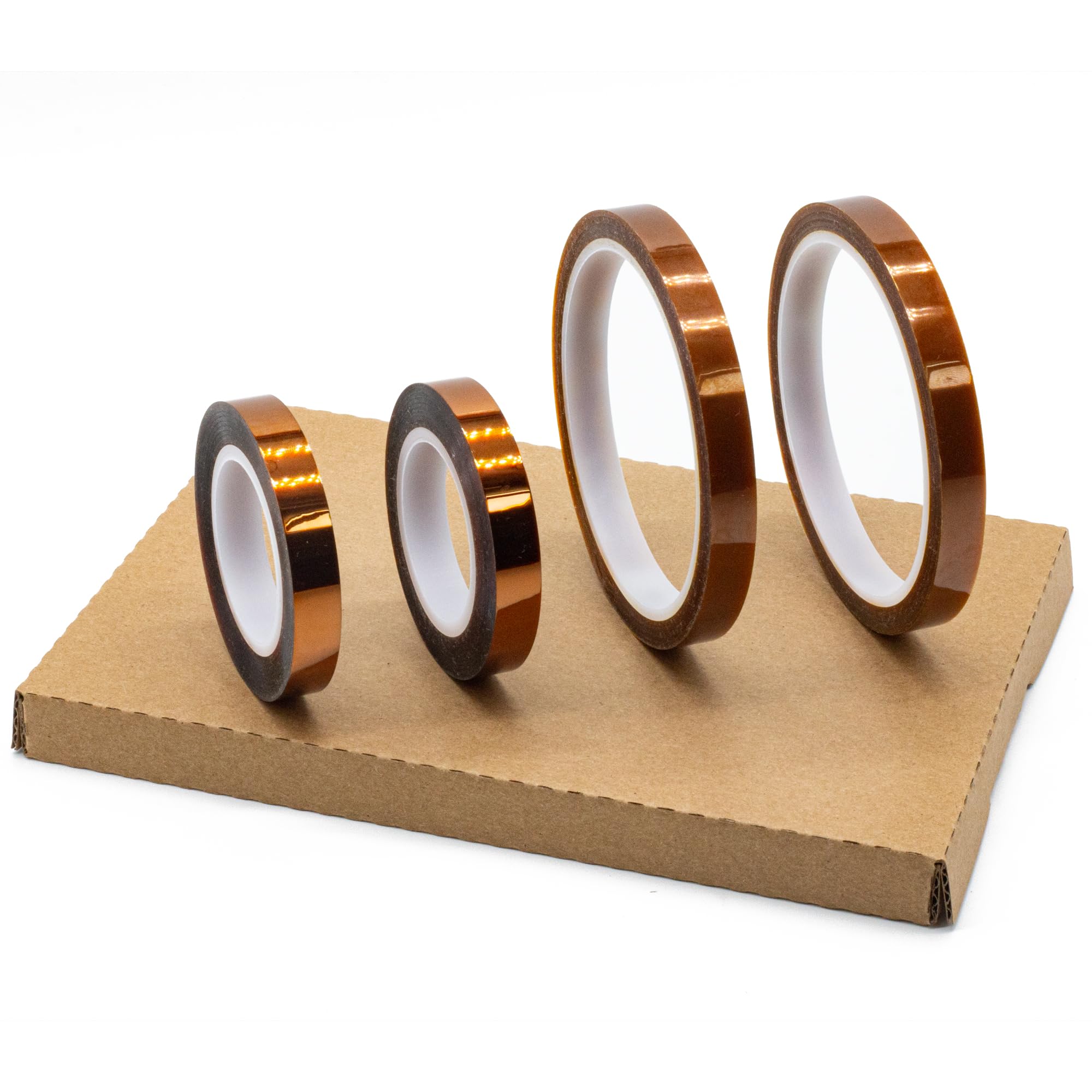 Photo 1 of 4 Rolls Heat Tape for Sublimation, Heat Resistant Tape for Electronics Crafts 10mmx108ft (33m), Easy to Carry Heat Transfer Tape for DIY T-Shirt, No Residue -Professional Grade Dark Brown 280? X2