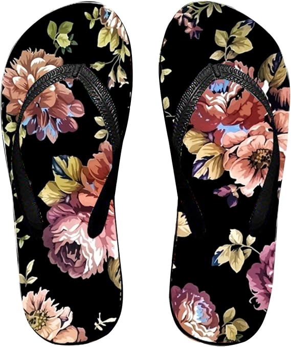 Amazon.com: Womenâs Nice Bloom Flip Flops Suitable for The Beach, Pool and Vacations â Ultimate 