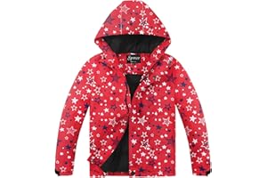 Spmor Boys Girls Waterproof Ski Jacket Hooded Snowboard Coat Windproof Winter Snow Outwear