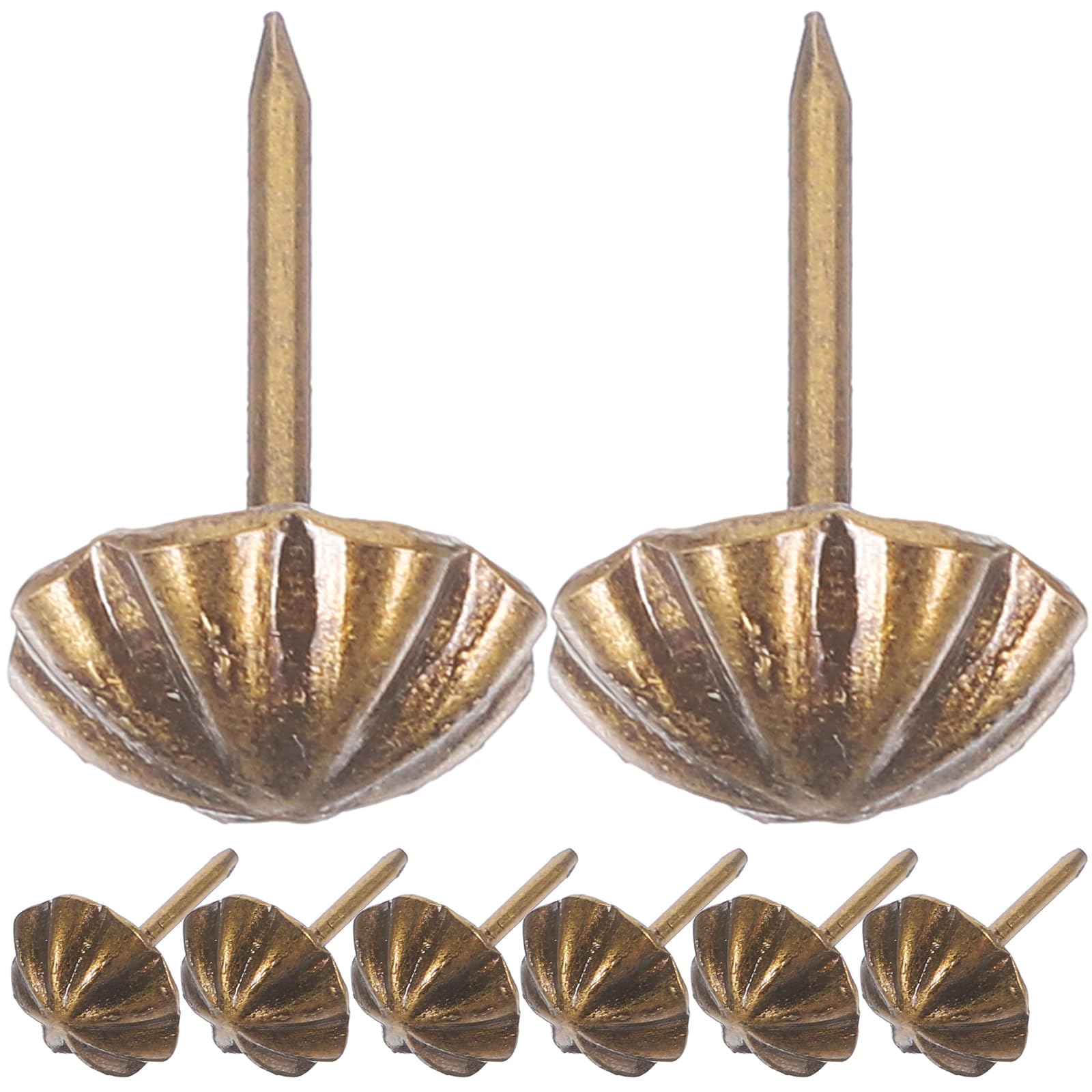 ULTECHNOVO Vintage Upholstery Nails - 100 Pcs Furniture Decorative Tacks - Antique Bronze Decorative Thumb Tacks Upholstery Tacks Pin for Sofa, Chair, Bed Antique, 11 x 17 mm