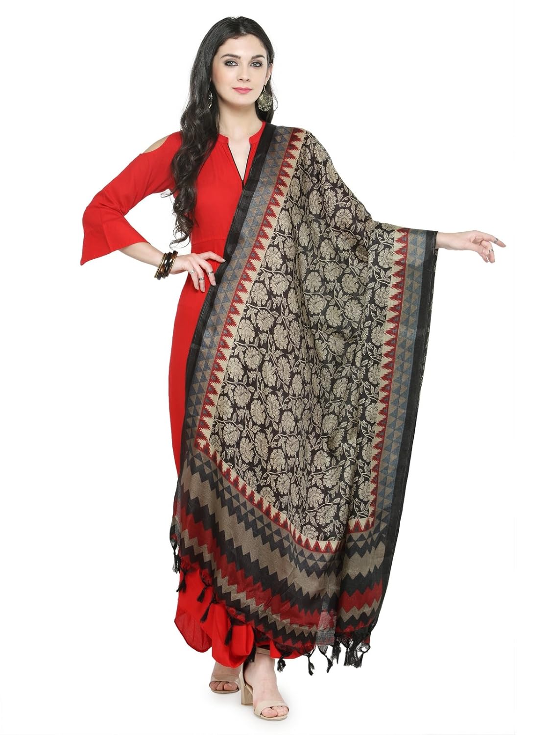 varanga women's black bhagalpuri dupatta