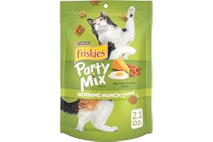Purina Friskies Party Mix Morning Munch Crunch Cat Treats - (Pack of 10) 2.1 oz. Pouches