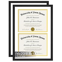 A PLUS MAX 14x20 Double Diploma Frame Display Two