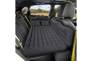 DikaSun Back Seat Car Air Mattress: Inflatable SUV Car Camping Bed for Truck Van, Thickened Double-Sided Flocking Travel Car Sleeping Pad with Air Pump 2 Pillows