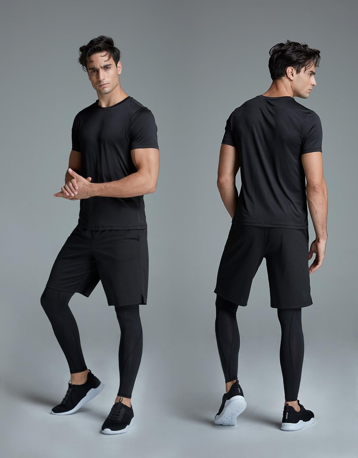 ATHLIO 2 or 3 Pack Men's Workout Running Shirts, Sun Protection Quick Dry Athletic Shirts, Short Sleeve Gym T-Shirts : Clothing