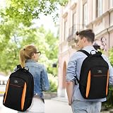 MATEIN Travel Laptop Backpack 15.6 Inch Anti Theft Water Resistant Black Orange view 8