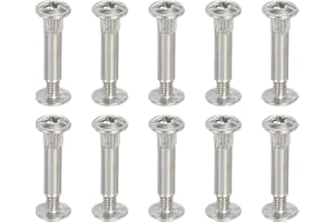 PATIKIL Binding Screw Posts, 10 Set Screw Posts Fit for 3/16"(5mm) Hole Dia Female M5 x 20mm Carbon Steel Binding Bolts Nut for Leather Scrapbook DIY