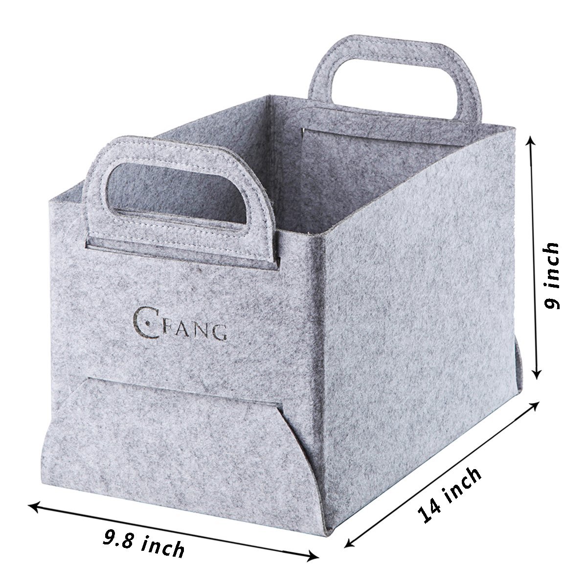 Zusammenklappbar Ablagekorb Aufbewahrungskörbe Lagerplatz Organisationsbox Wandschrank Veranstalter mit Griffen für Büro, Schlafzimmer, Spielwaren, Wäscherei organisiert, Grau