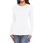 Long Sleeve Shirts for Women Crew Neck Lightweight Slim Fit Fall Going Out Tops Underscrub Winter Clothes