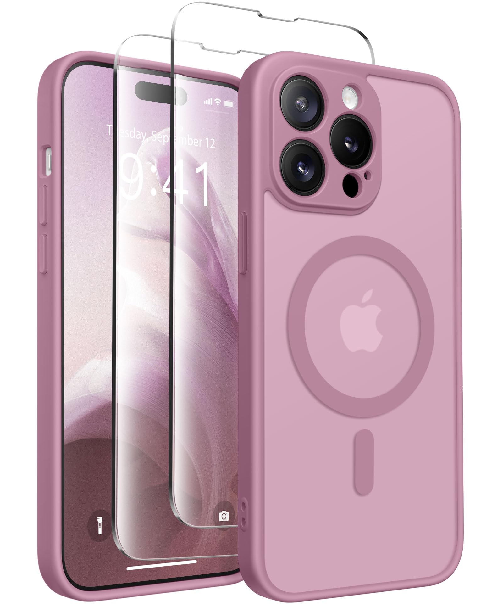 CAPRARO Magnetic for iPhone 14 Pro Max Case, [Compatible with MagSafe] [Full Camera Protection] [14FT Drop Protection] Shockproof Protective Slim Translucent Matte Phone Case,Black Currant — image 1
