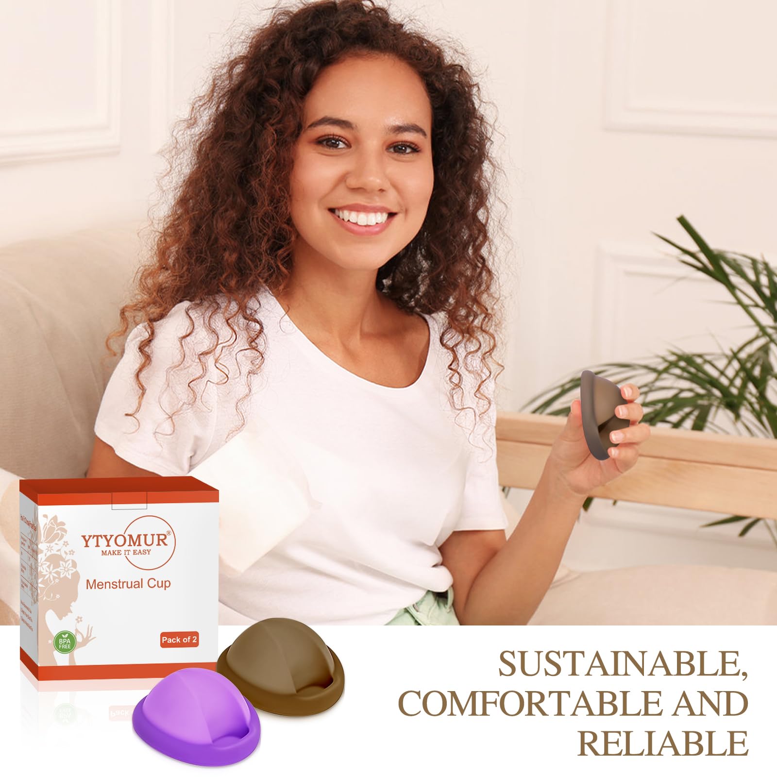Reusable Menstrual Disc - Soft & Comfortable, Leakproof Menstrual Cup Alternative - Set of 2 (Large & Small Sizes)