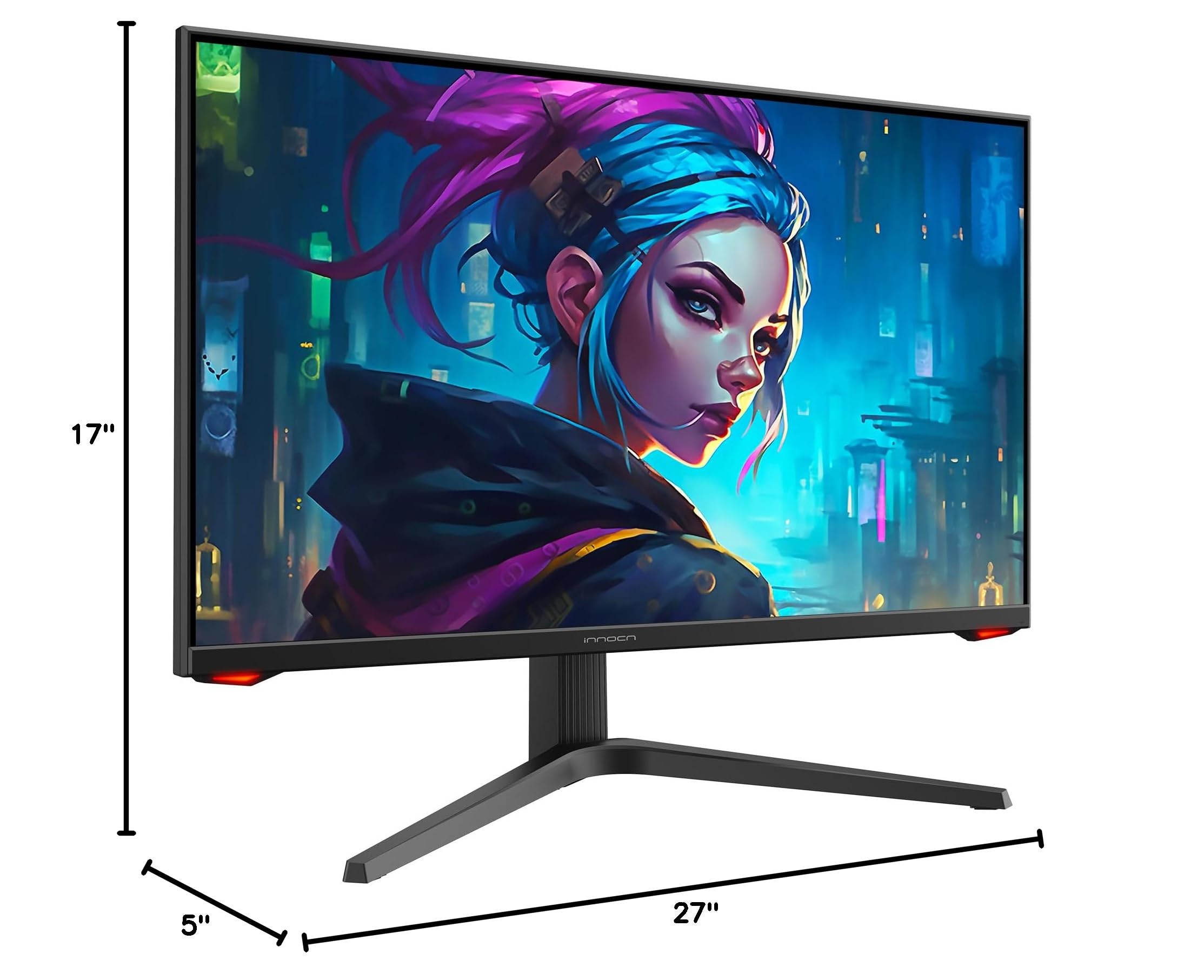 INNOCN 27G1V 27 Inch Monitor 4K 144Hz HDR400 PC Computer Gaming Monitor G-Sync Compatible, 1MS, USB Type-C, HDMI, DisPlayPort, Height Adjustable Stand, VESA Mountable, Machine Black
