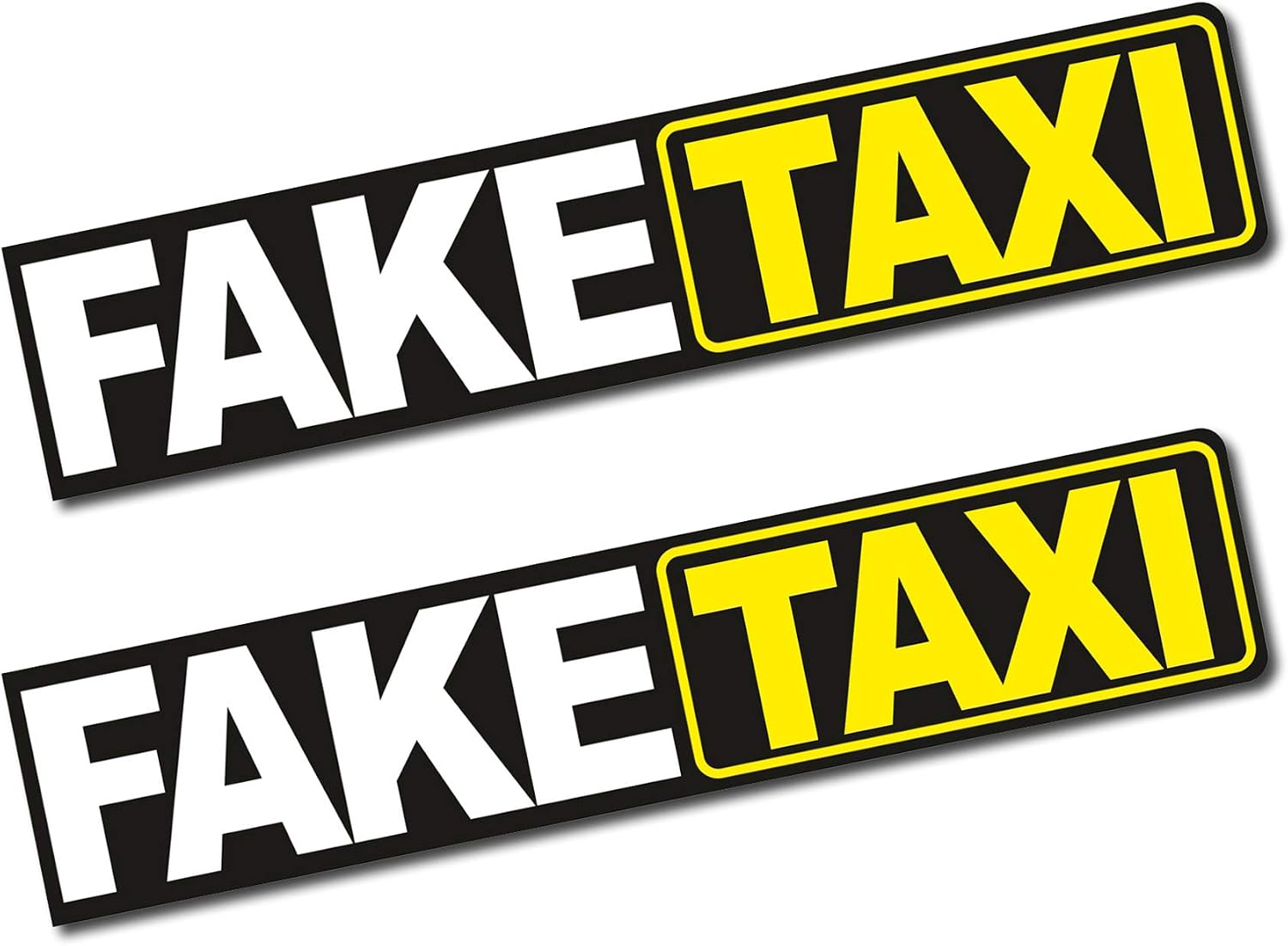 Finest Folia 2 x Faketaxi Funny Car Sticker 13 x 2.8 cm for Car Motorcycle, Bus, Caravan, Car, Accessory, R103, Normal