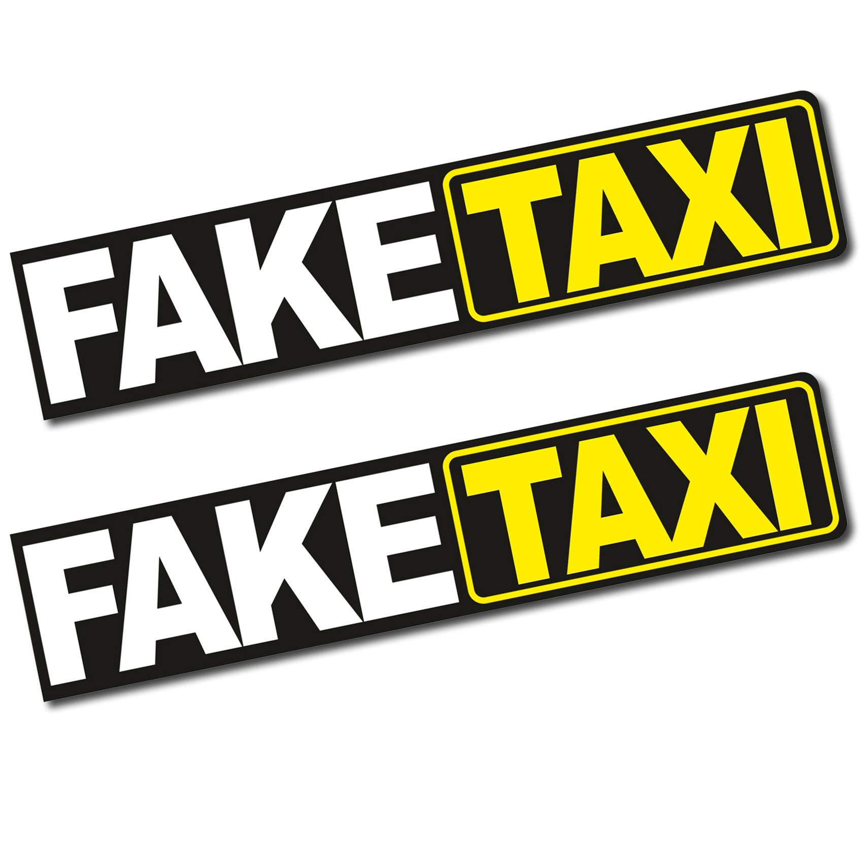 Finest Folia 2 x Faketaxi Funny Car Sticker 13 x 2.8 cm for Car, Motorcycle, Bus, Caravan, Car, Accessory, R103, Normal