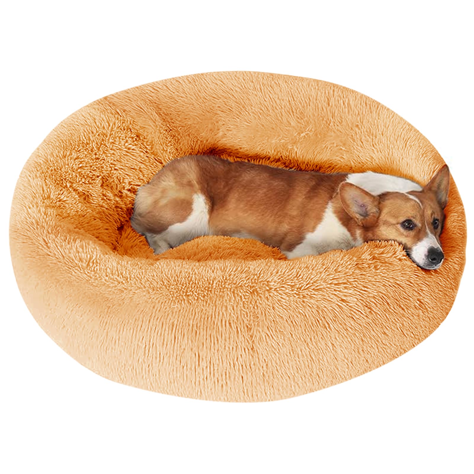 JOLLYVOGUE Dog Bed, Calming Anti-Anxiety Large Dog Bed, Fluffy Donut Cushion for Medium and Large Pets (27"/30"/36") Image