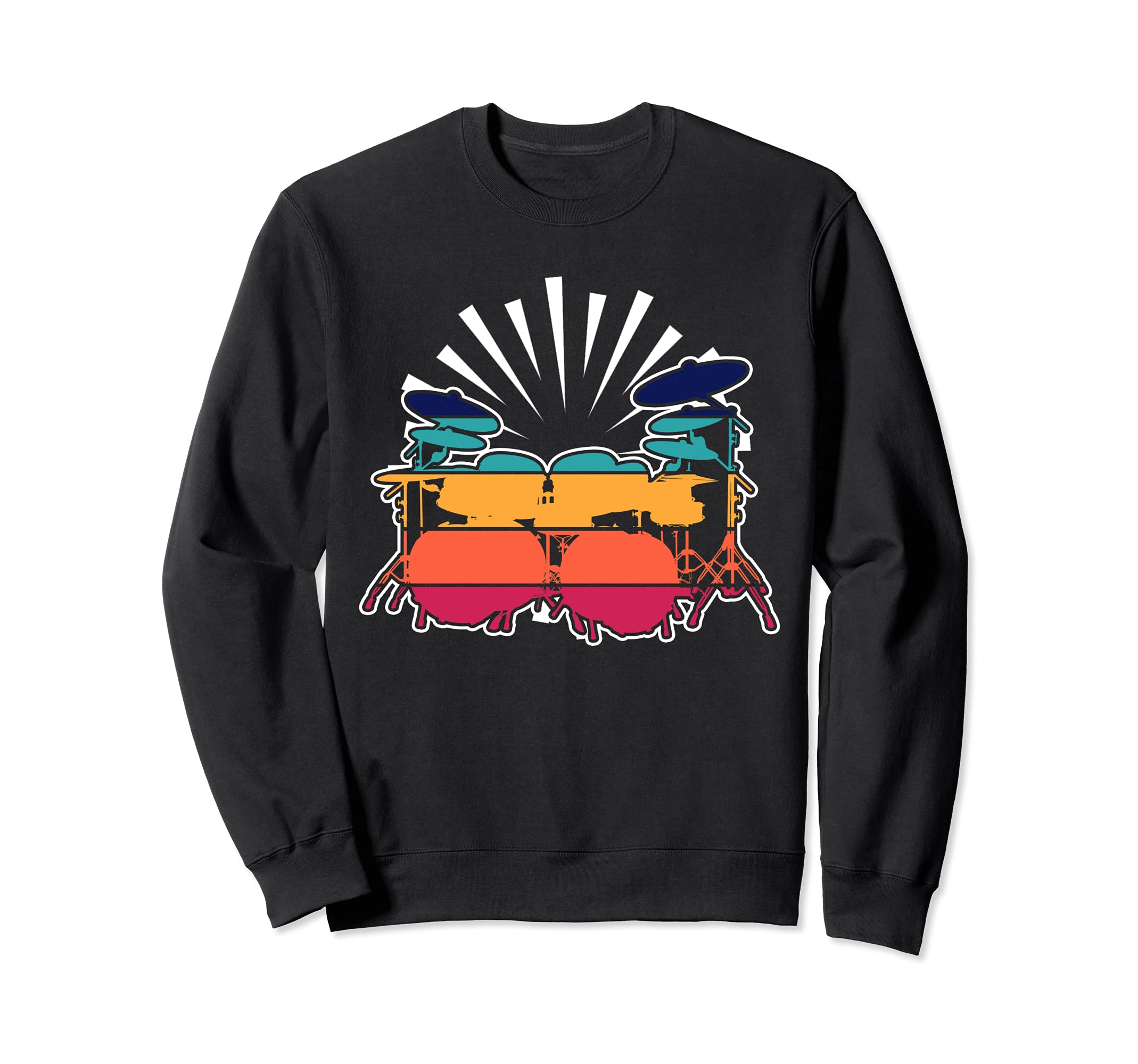 Percussion Drums Player Drum Set Drummer Music Retro Drums Sweatshirt
