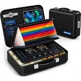ARMOTEX Fireproof Waterproof Home Document Safe Box with Combination Lock | Hard Shell File Organizer, Fire Resistant Zipper, 13 Accordion Folders, Multi-Pocket Storage for Office &amp; Travel