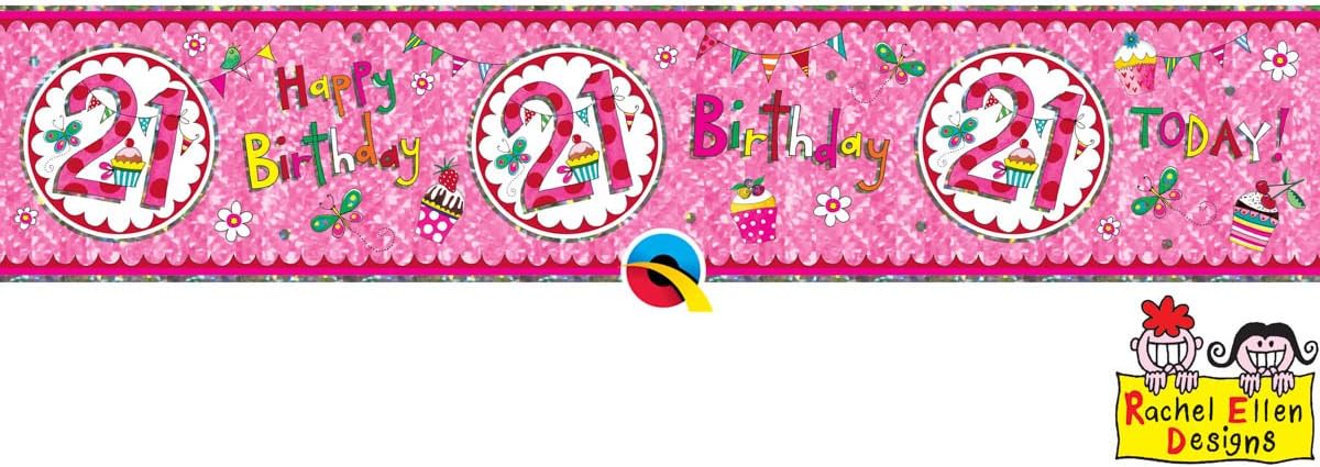 Rachel Ellen Age 21 Perfect Pink Foil Banner