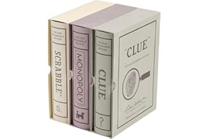 WS Game Company Scrabble, Monopoly, and Clue Vintage Board Games Bookshelf Collection