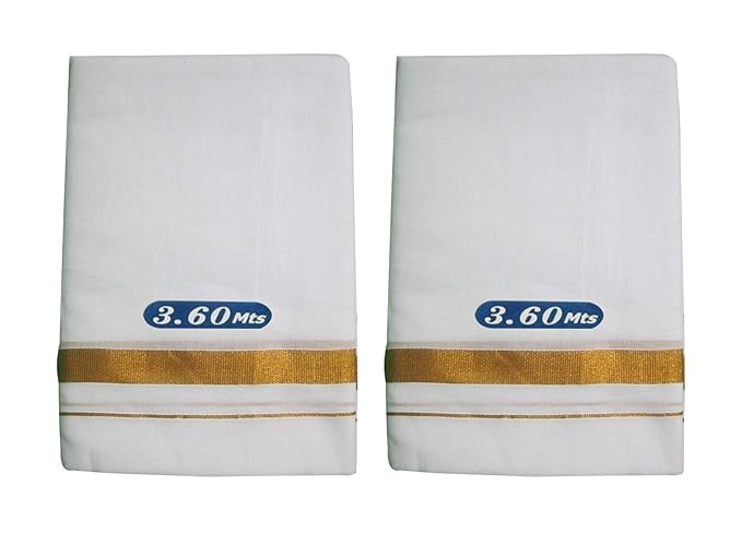 3.6 MTR - Pack of 2 Solid Men's Dhoti