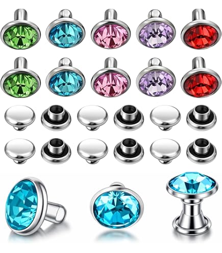 BDS-HOME 400-Set Rhinestone Rivets – 10 Colors Crystal Rivets With Studs & 3 Installation Tools, For Leathercraft, Clothing, And DIY Crafts