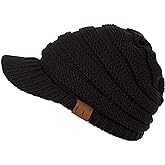 C.C Hatsandscarf Exclusives Women's Ribbed Knit Hat with Brim (YJ-131)(YJ-2023)