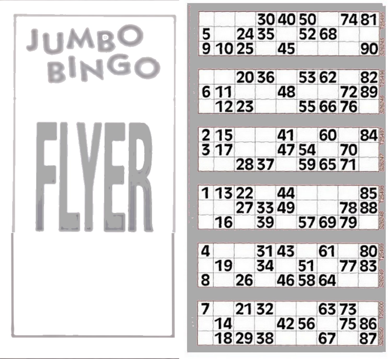Jumbo Bingo Tickets pads 6 to view (Grey) Buy Online in United Arab