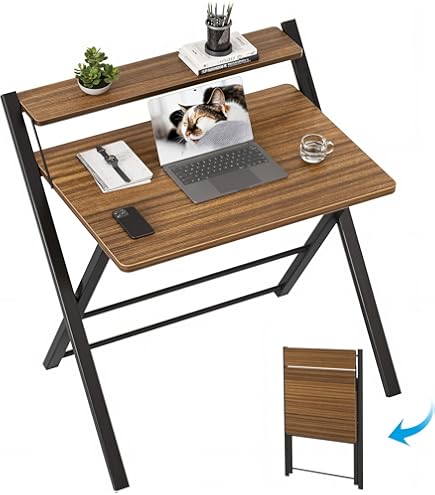 GreenForest Folding Desk No Assembly Required, Computer Desk with