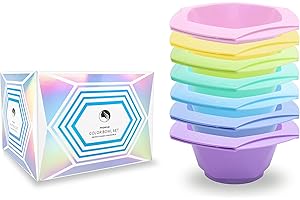Vellen Hair Professional Color Bowls, Hair Dye Bowls with Non-Slip Rubber Bottom, Color Bowl Set can be snapped together – 7 Pack (Pastel)