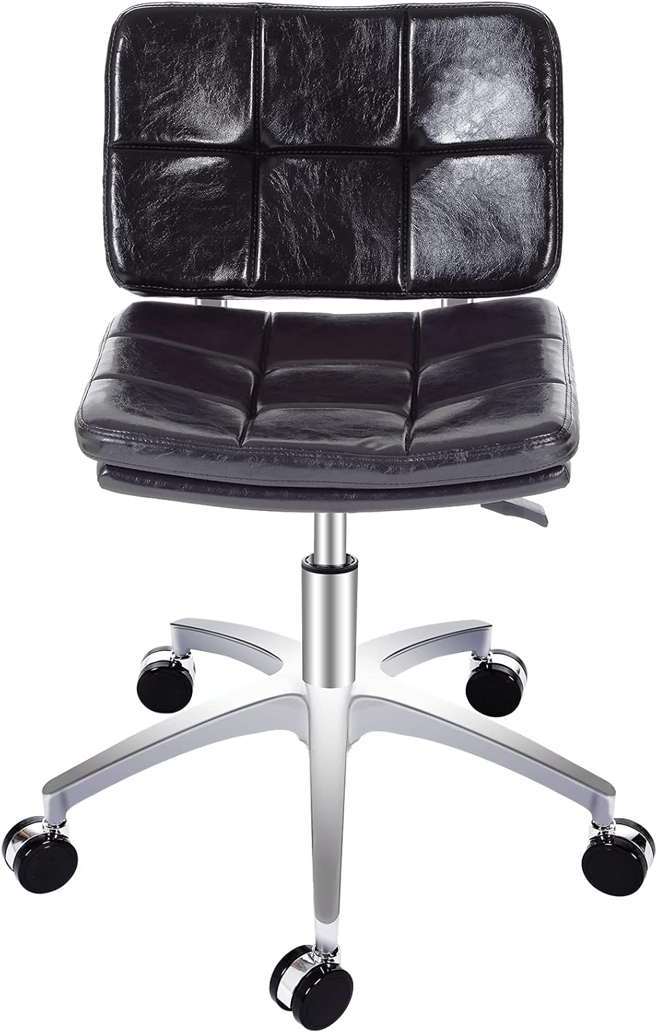 REMWELL Square Seat Rolling Stool Adjustable Swivel Chair for Clinic Medical Spa Beauty Hair Salon Home Office Kitchen with Wheels（Black, with Backrest）: Kitchen & Dining