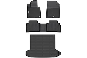 GINOWY-Floor Mats & Cargo Liner for Hyundai Tucson 2022-2025 2026 (Not for Hybrid) TPE All Weather 2024 Tucson Car Mats, Non-Slip Trunk Mat Waterproof Tucson Custom Fit Accessories Mats-Black