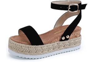 PANDANINJIA Girls Sandals Flatform Wedge Open Toe Summer Shoes Little Big Kid Flower Girl Heels Dress Shoes