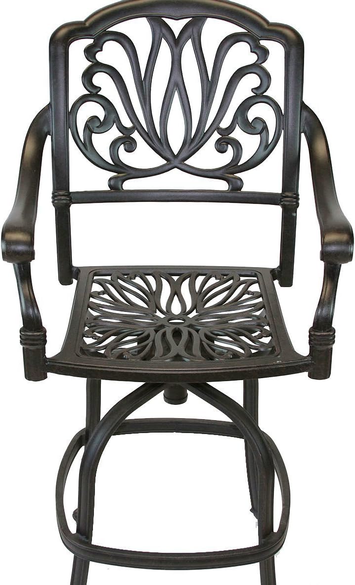 black patio bar stools on Patio Furniture Accessories Elizabeth Outdoor Patio Set 4pc Swivel Bar Stools 30 Cast Aluminum Dark Bronze Walnut Color Patio Lawn Garden