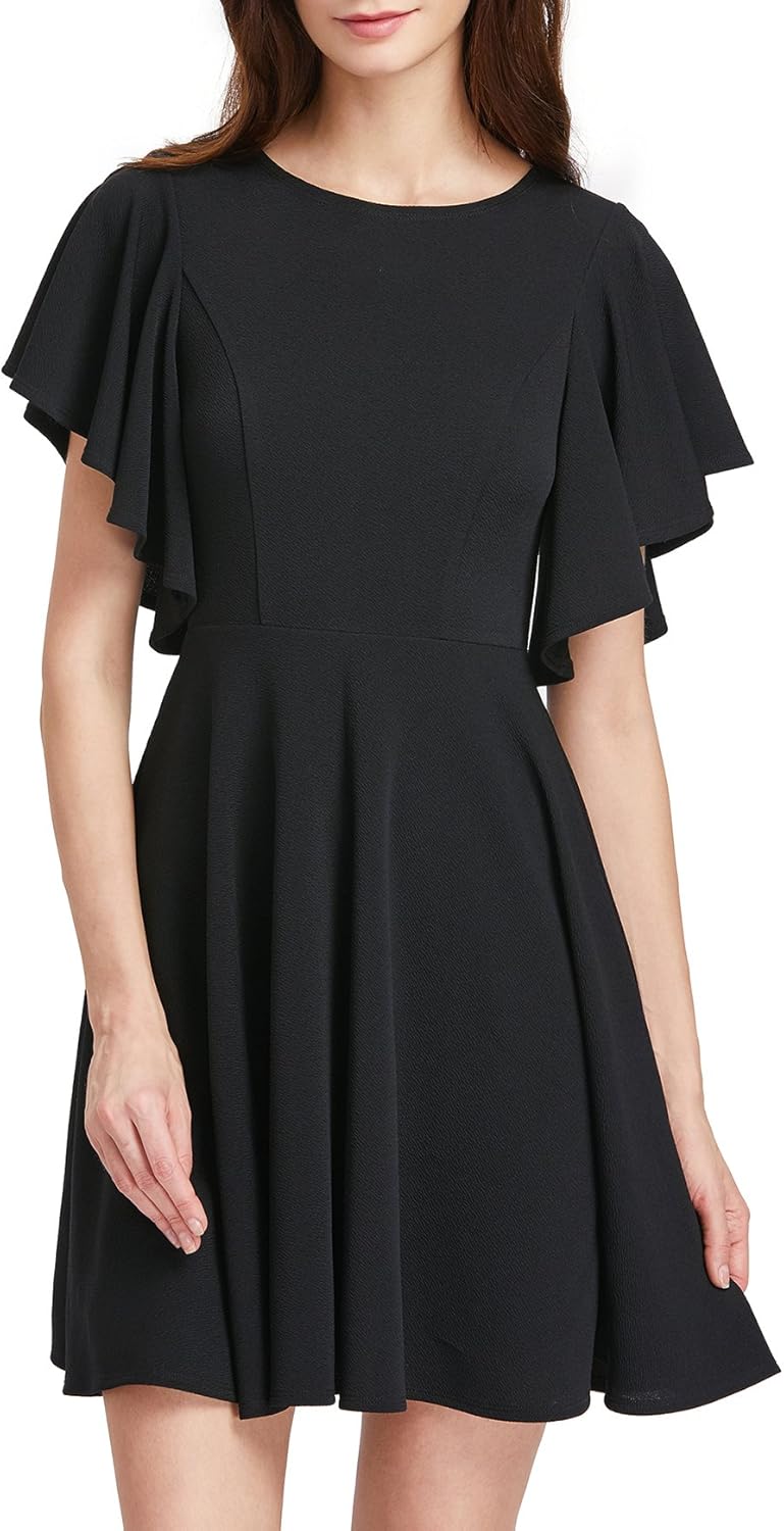 Romwe Women's Stretchy A Line Swing Flared Skater Cocktail Party Dress at  Women’s Clothing store