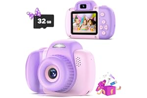 Goopow Mini Kids Camera Toys for 3 4 5 6 7 8 Year Old Girls Boys, Toddler Children Digital Video Camcorder Camera, Best Chritmas Birthday Festival Gift for Kids - 32G SD Card Included