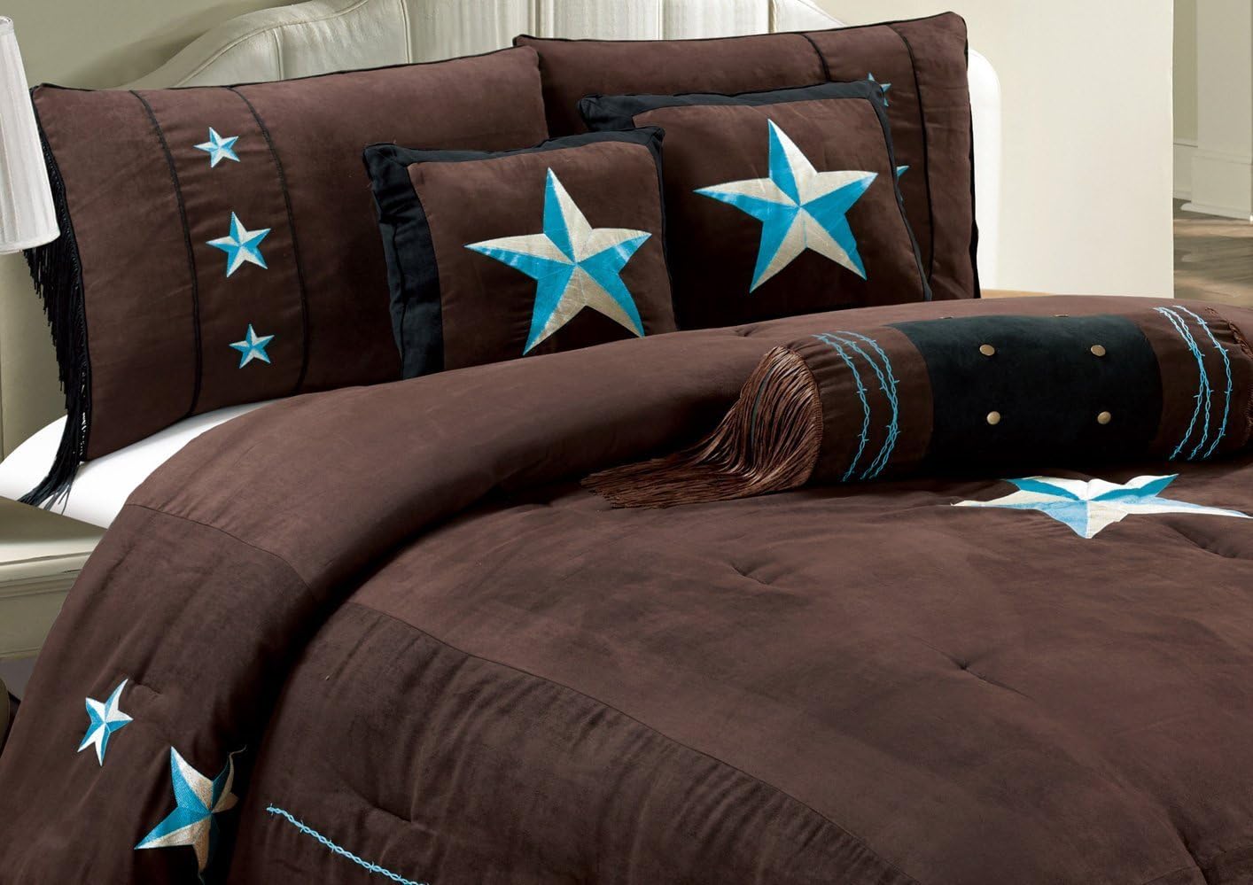 Amazon Com 7 Piece Western Lodge Oversize California Cal King