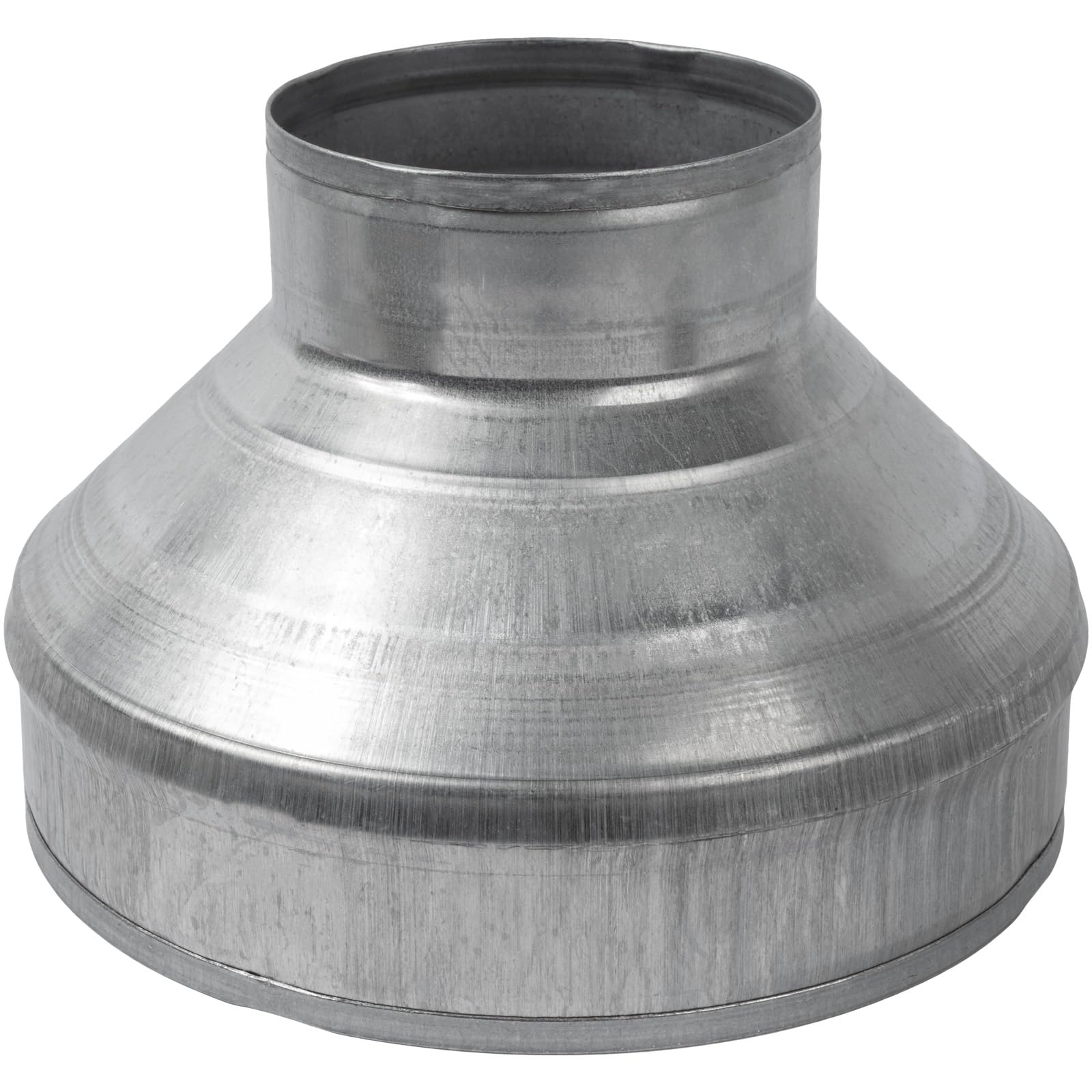 Photo 1 of 8" to 4" Inch Galvanized Steel Round Duct Reducer - Pipe Fitting Increaser Reducer - Drain, Waste and Vent Conduit Transition Adapter - Metal Tube Reducing Coupling