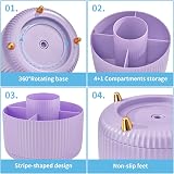 Marbrasse 360-Degree Rotating Desk Organiser with 5 Compartments Purple view 5