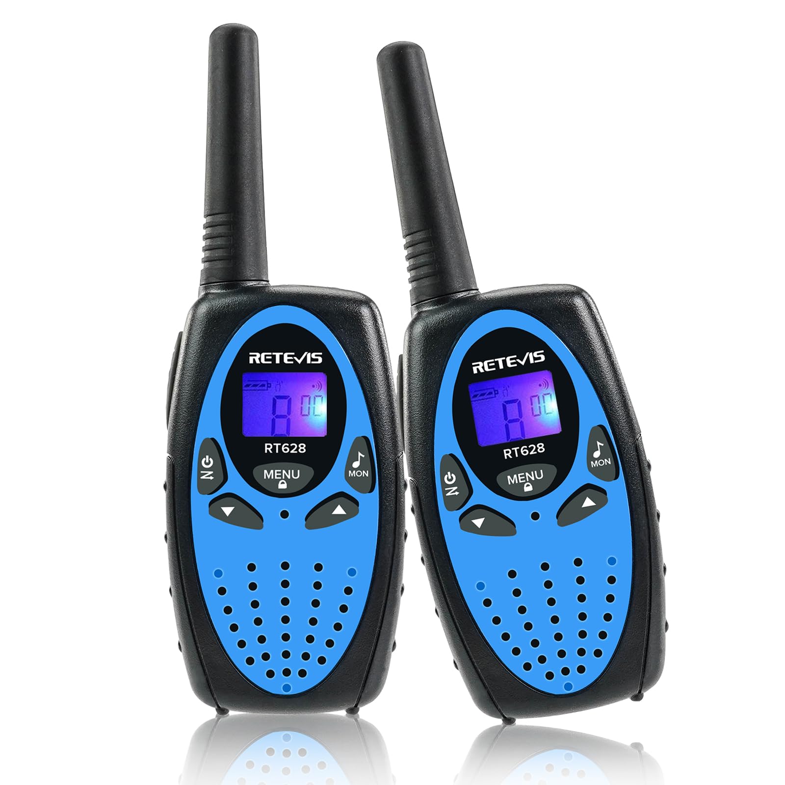 Retevis RT628 Kids Walkie Talkies, Long Range Walkie Talkies, Hands free, Easy to Use, Clear Sound, Toy Gifts for Hiking, Camping, Garden, Outdoor Activities, 2 Way Radio for 8-12 Kids (1 Pair, Blue)