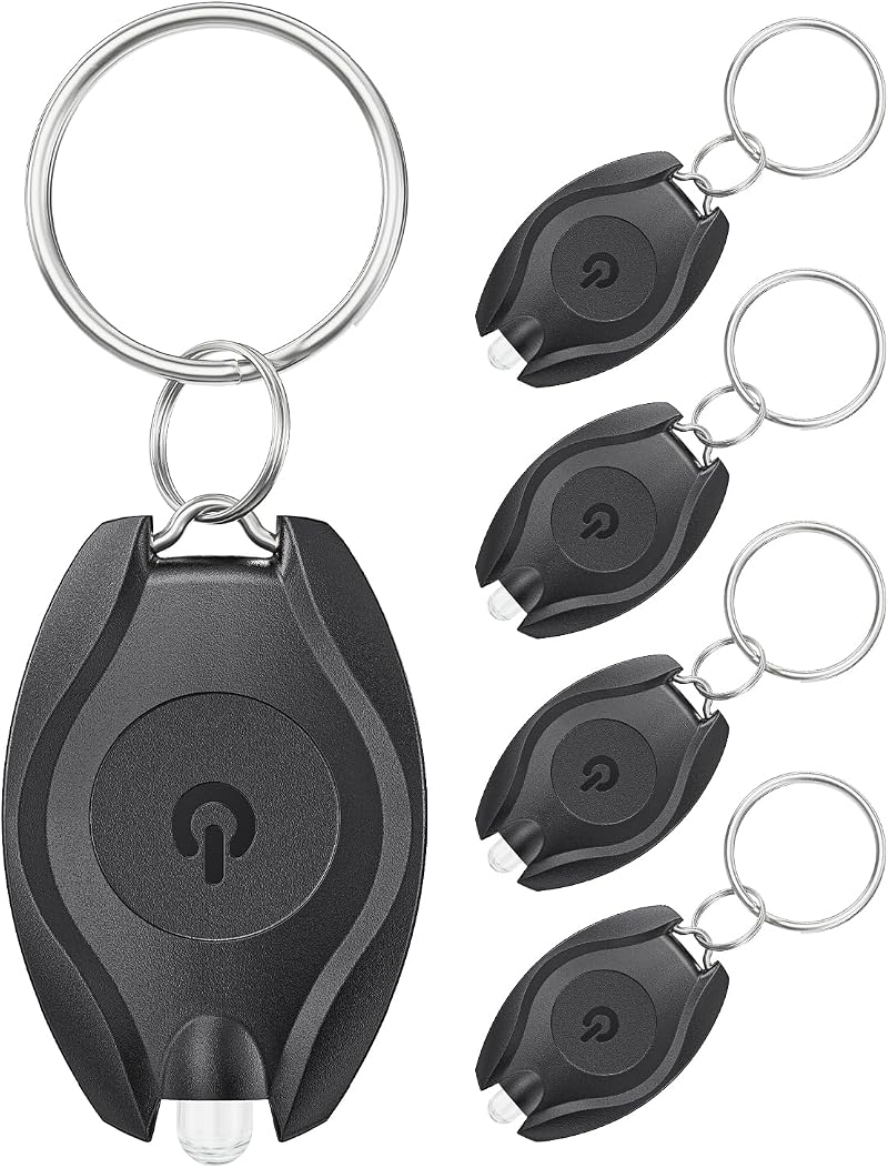 Uniclife 5 Pack LED Keychain Flashlight 14 Lumen Mini Torch 2 Modes