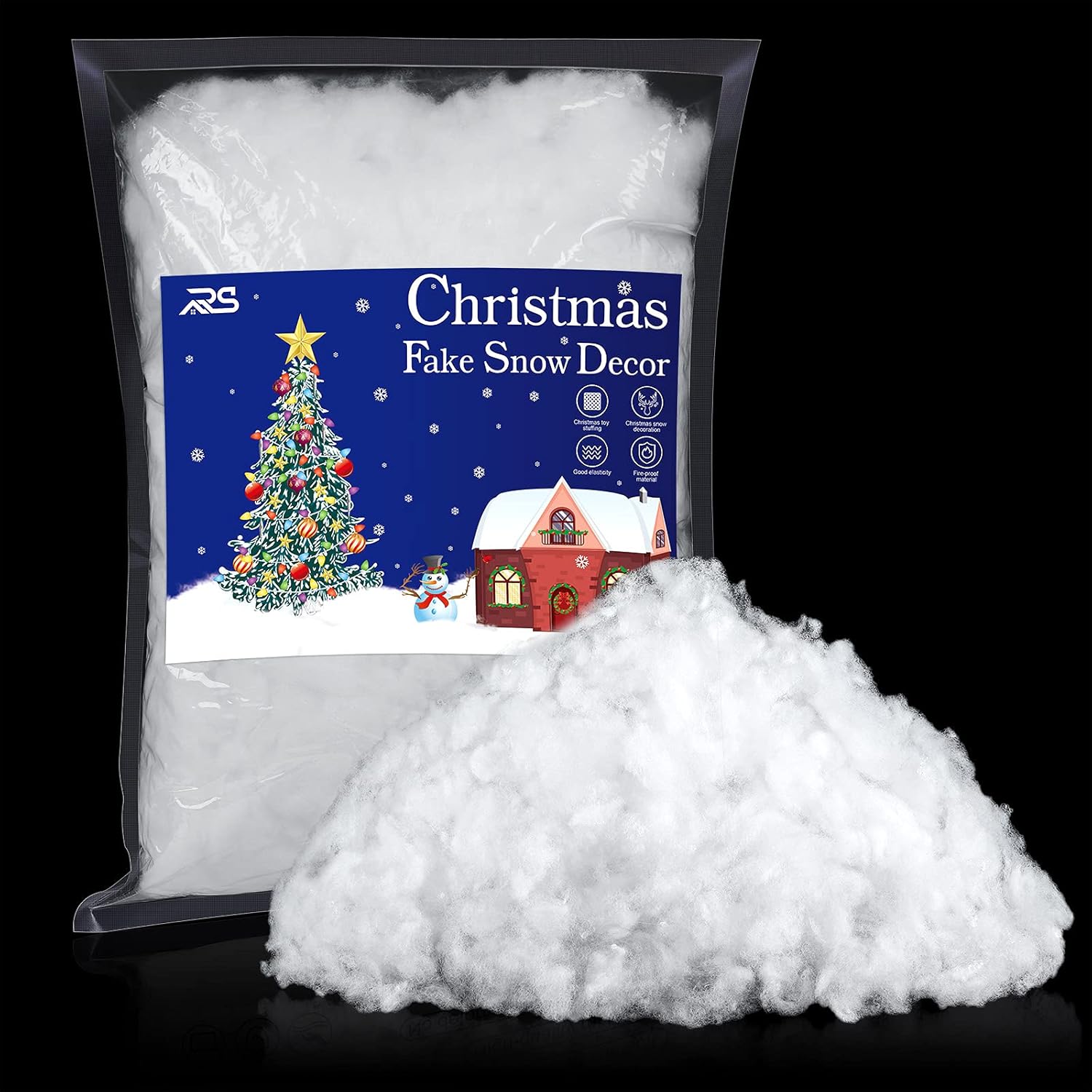 Artificial Snow - Ruisita Christmas Fake Snow Artificial Snow 8.8 Ounces Fluffy Snow Fiber for Snow Blanket, Christmas Tree Decoration, Holiday and Winter Displays