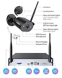 ZOSI Wireless Home Security Camera System, 2K