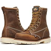 Thorogood American Heritage 8&rdquo; Steel Toe Work Boots for Men - Full-Grain Leather with Moc Toe, Slip-Resistant Heel Outsole, and Comfort Insole; EH Rated