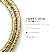 Xcel Home 1.2m Gold Leakproof Flexible Stainless Steel Anti-Kink Shower Hose view 3