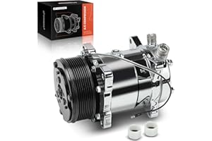 A-Premium Air Conditioner AC Compressor with Clutch Compatible with 508 Style, with Serpentine Belt 7-Groove Pulley, Black Cl
