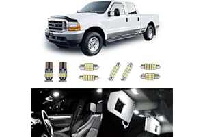 VRASLY 14 pcs F250 F350 White Interior LED Lights Replacement Bulbs for 1999-2016 Ford F-250 F-350 Super Duty 6000K Interior LED Lighting Package, Map Lights+Dome Lights+Cargo Lights+License Plate Lights