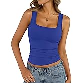 EasyGala Womens Cotton Square Neck Ribbed Tank Tops Fitted Thin Shoulder Strap Sleeveless Basic Summer Cami Clothes 2026