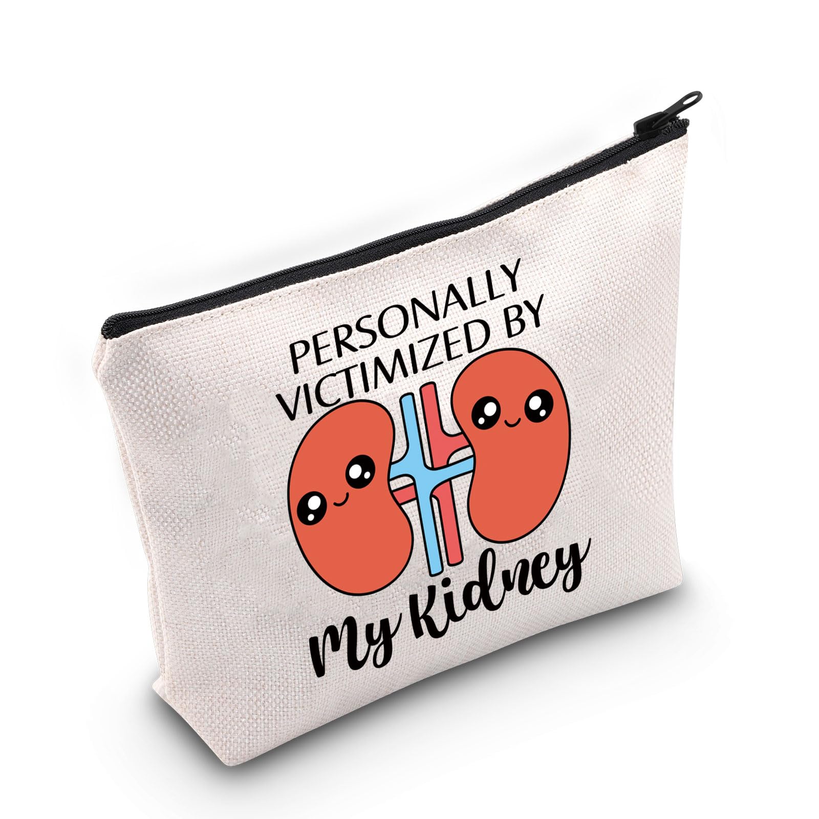 PYOUL Kidney Awareness Gift Personally Victimized By My Kidney Makeup Bag Kidney Survivor Cosmetic Bag Kidney Disease Warrior Merch (My Kidney Bag)
